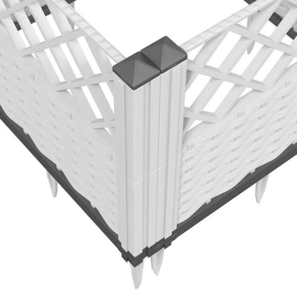 Maison Exclusive - Plantekasse med hvide pinde 363,5x43,5x43,5 cm PP Vit