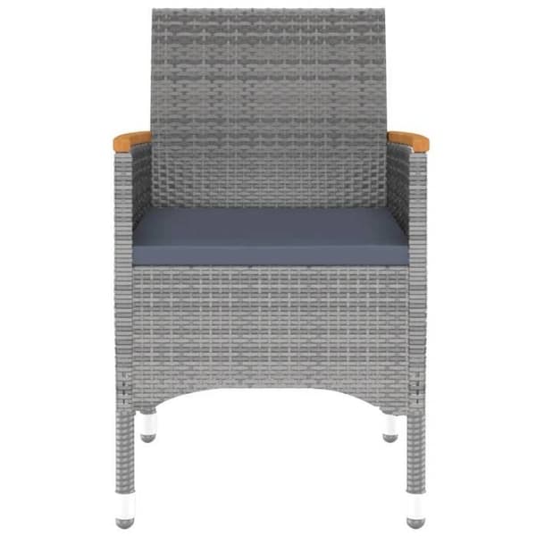 Maison Exclusive - Trädgårdsset 3 delar i flätad resin Grå Grå