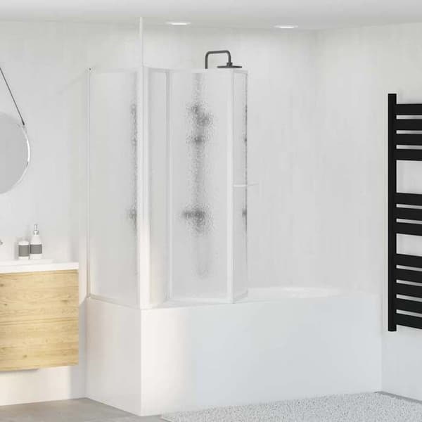 Maison Exclusive - Badkarsskydd i L 70x120x137 cm 4 vikbara paneler Vit