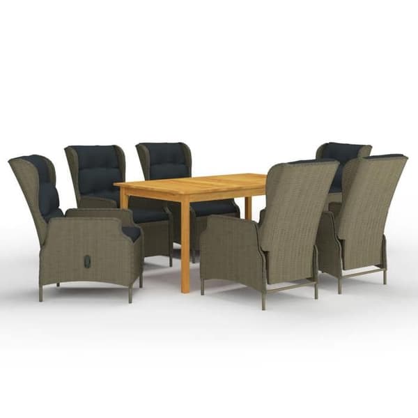 Maison Exclusive - Trädgårdsset 7 delar Brun brun