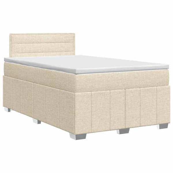 Maison Exclusive - Boxspring säng med madrass Crème 120 x 190 cm Tyg