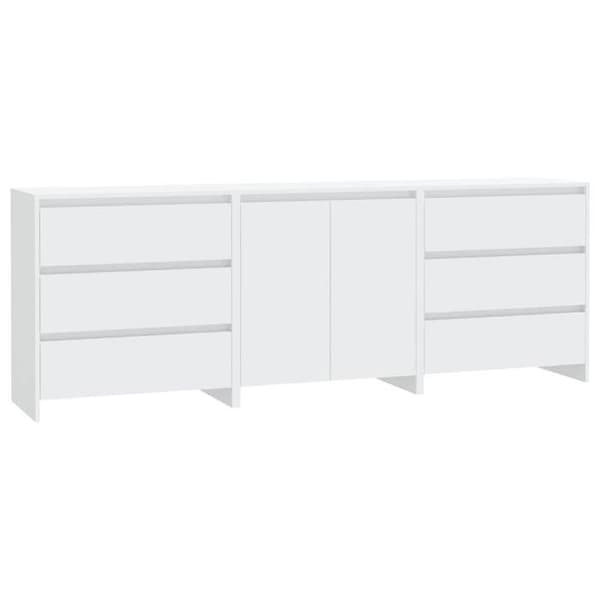Maison Exclusive - 3 stk. Buffet Hvid Ingeniørtræ