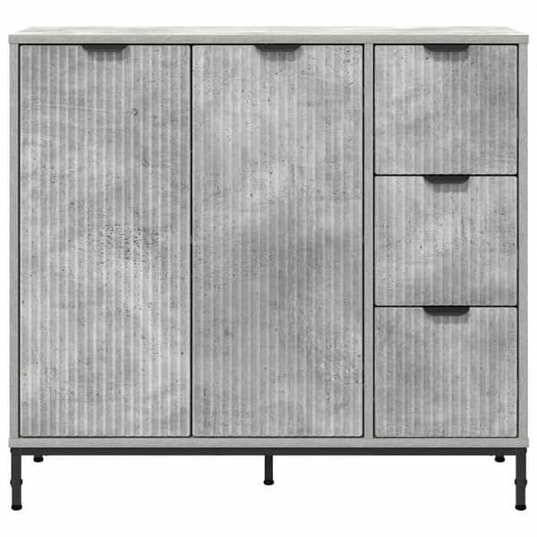 Dressoir - MAISON EXCLUSIVE - Rektangulær buffet - Beton grå - Ingeniørtræ - 89,5 x 33 x 82 cm Betonggrå