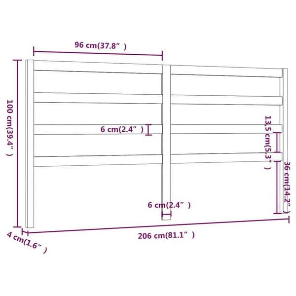 Hovedgærde - EKSKLUSIV HUS - 206x4x100 cm - Grå - Massivt fyrretræ - Elegant design Grå