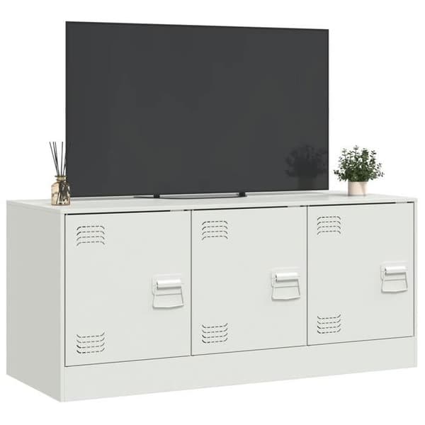 Maison Exclusive - TV-möbel vit 99x39x44 cm stål Vit