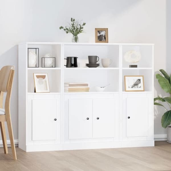 Maison Exclusive - Bufféer 3 st vit ingenjörsträ Vit