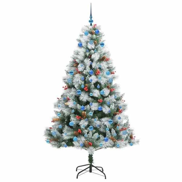 Maison Exclusive - Grön och vit konstgjord julgran 210 cm