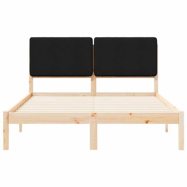 Maison Exclusive - Sengestel med polstret hovedgærde Sort 140 x 190 cm Svart