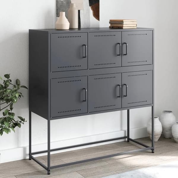 Maison Exclusive - Buffet antracit 100,5x39x107 cm stål