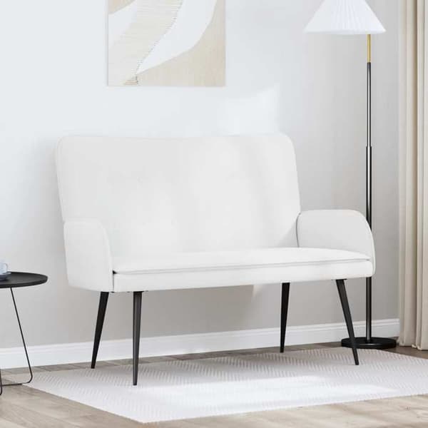 Maison Exclusive - Sofa 2 pladser Hvid 115 x 61 x 87 cm Stof