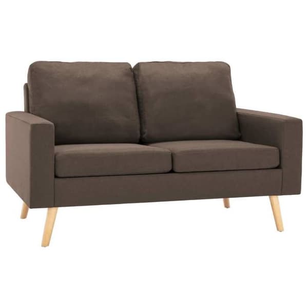 Maison Exclusive - Set med 2 soffor i brunt tyg brun
