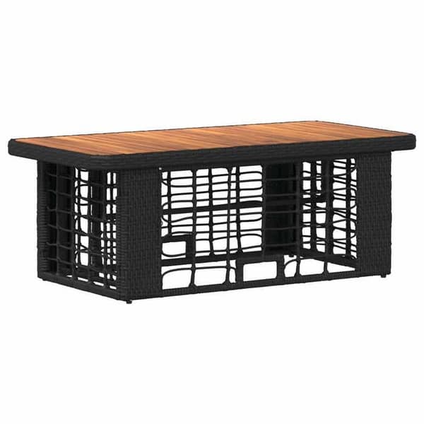 Havemøbler - EKSKLUSIVT HUS - 4-delt sæt - Justerbart bord 40–71 cm - Akacietræ & poly rattan - Sort og grå svart och grått