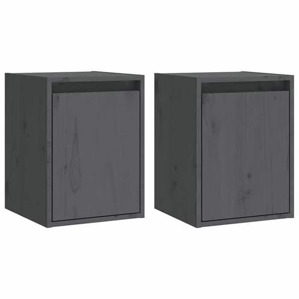 Seinäkaappi - EXCLUSIVE KOTI - 2 kpl - Harmaa - Massiivipuu - 30x30x40 cm Grå