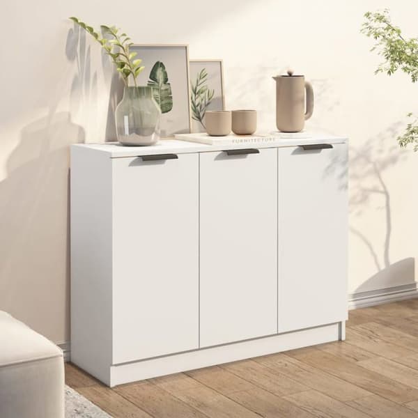 Maison Exclusive - Buffé Vit 90,5x30x70 cm Ingenjörsträ