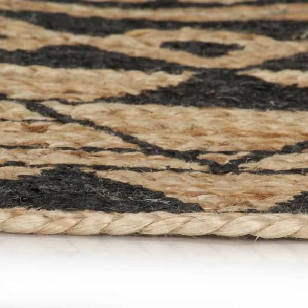 Maison Exclusive - Håndlavet jute tæppe med sort tryk 90 cm
