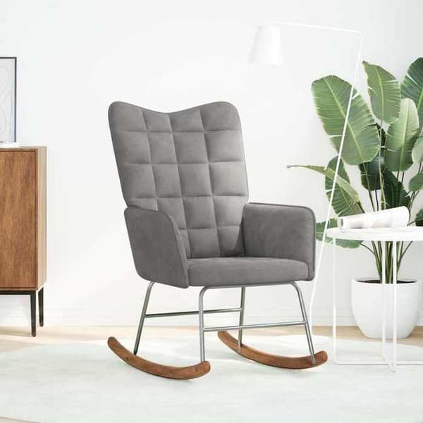 Maison Exclusive - Lys grå velour gyngestol