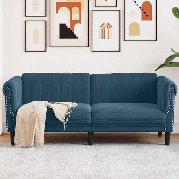Maison Exclusive - Sininen samettinen kahden hengen sohva