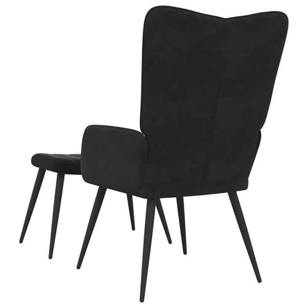 Maison Exclusive - Afslapningsstol med skammel Sort Velour