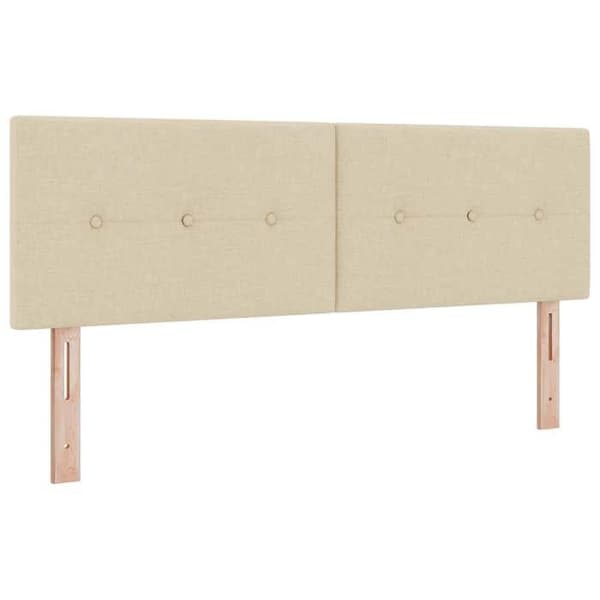 Maison Exclusive - Boxspring säng med madrass Crème 140 x 200 cm Tyg Grädde