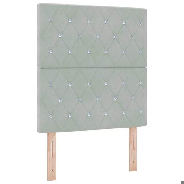 Maison Exclusive - LED-hovedgærde med LED-strips Lys grå 80 cm Velour