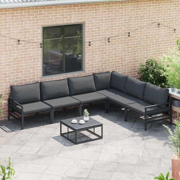 Maison Exclusive - 6 osan musta terassikalustesetti