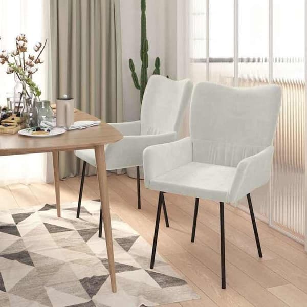 Maison Exclusive - Ruokatuolit 2 kpl Kermanvärinen Sametti