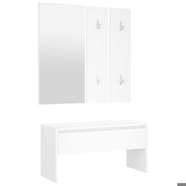 Maison Exclusive - Set med hallmöbler Vit Ingenjörsträ