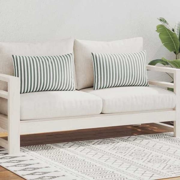 Maison Exclusive - Udendørs pude sæt af 2 Stribet tryk 60 x 40 cm Grå Grå