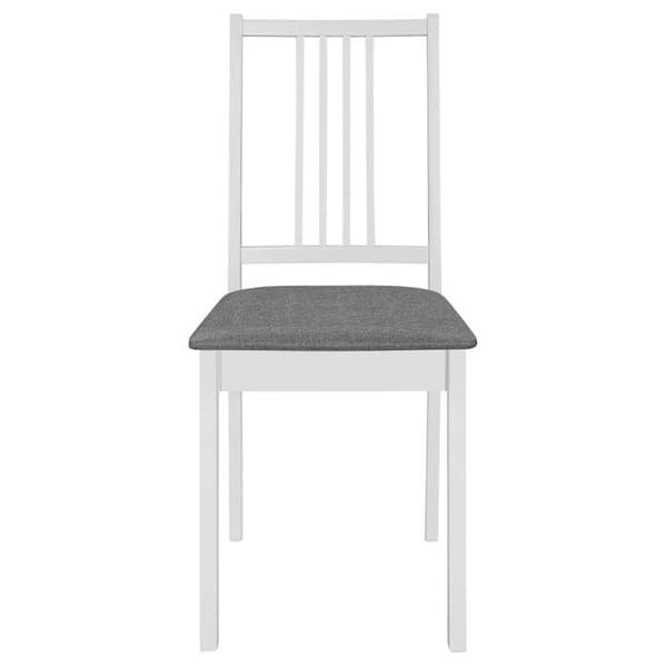 Maison Exclusive - Matstolar med kuddar, set om 2, vit, solid trä vitt och grått
