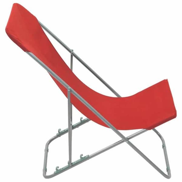 Maison Exclusive - Fällbara stolar 2 stycken, stål och röd Oxford tyg