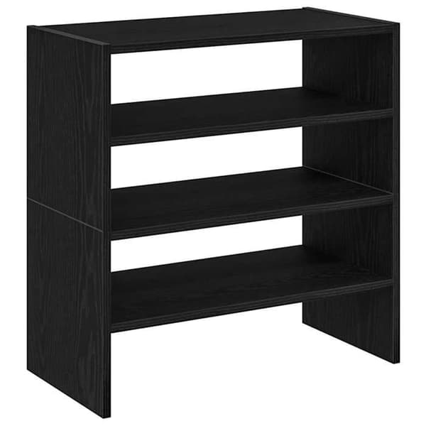 Maison Exclusive - Skohylder, 2 stk, stabelbare, sort eg svart ek
