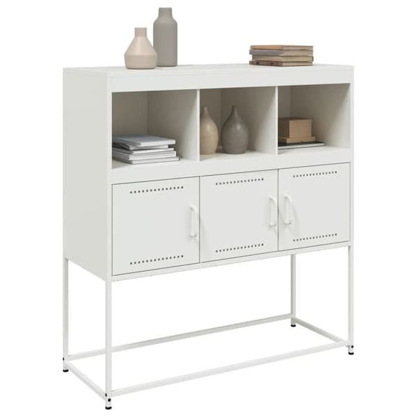 Maison Exclusive - Hvidt buffet 100,5x39x107 cm stål Vit