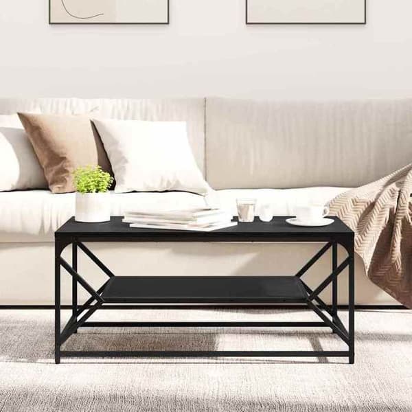 Maison Exclusive - Sort egetræ sofabord 90 x 50 x 40 cm svart ek