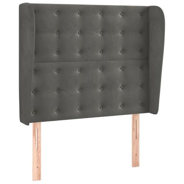 Maison Exclusive - Päätylevy korvilla Tummanharmaa 83x23x118/128 cm Sametti mörkgrå