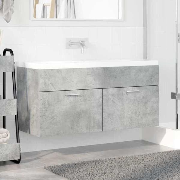 Maison Exclusive - Vaskeskab Grå beton Ingeniørtræ