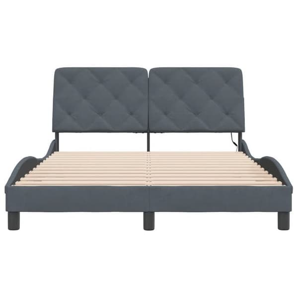 Maison Exclusive - Sängram med LED utan madrass mörkgrå 120x200cm sammet Mörkgrå