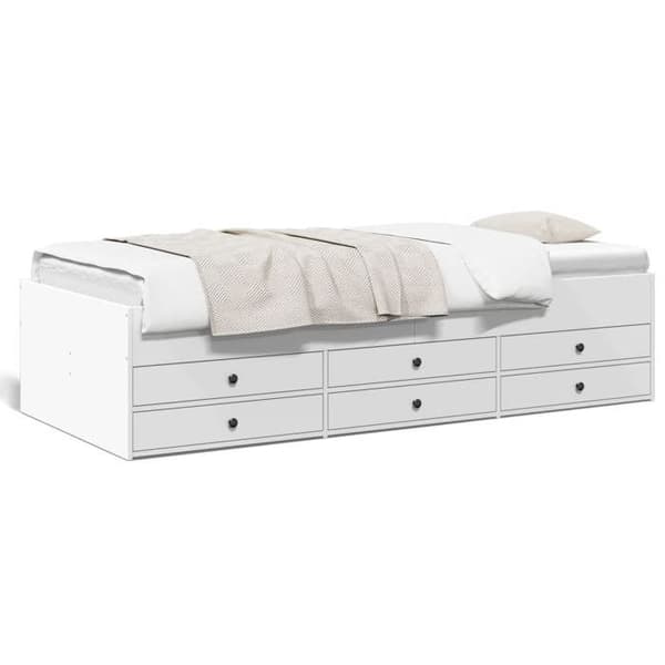 Dagbädd - EXKLUSIVT HUS - 90x190 cm - Vit - 6 lådor - Lameller Vit
