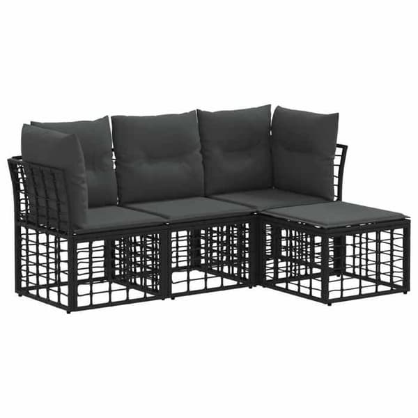 Maison Exclusive - Sæt af udendørs sofaer Sort Polyester