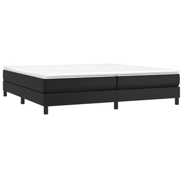 Maison Exclusive - Sengebund med sorte lameller 200x200 cm i kunstlæder