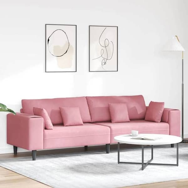 Maison Exclusive - Vaaleanpunainen sohva 250 x 77 x 76 cm sametti Ros