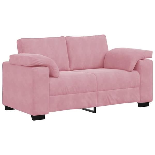 Maison Exclusive - 3 kpl:n sohvasetti tyynyillä, vaaleanpunainen sametti Rosa (sammet)