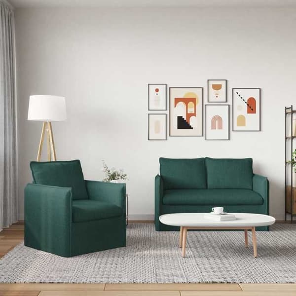 Maison Exclusive - Sæt af 2 sofaer Mørkegrøn Stof