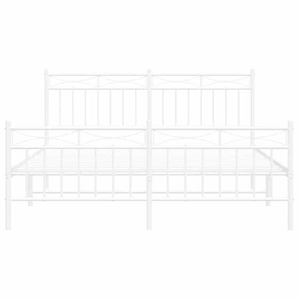 Sengestel - EKSKLUSIV HUS - 150 x 200 cm - Stål - Hvid - Lamelseng Vit