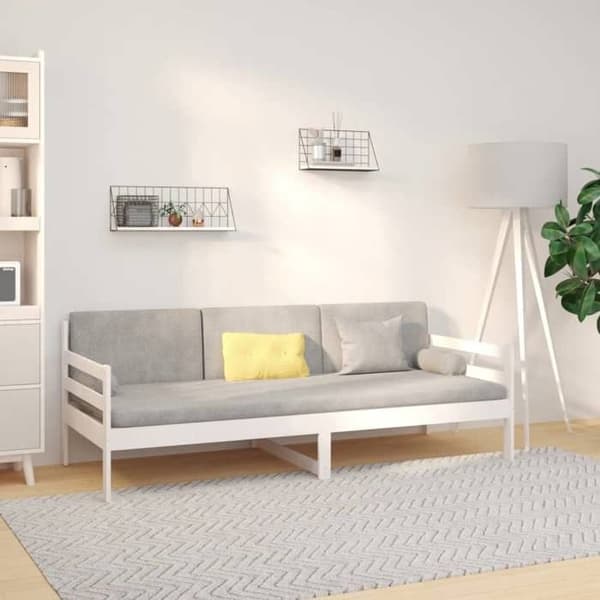 Seng i dag - EKSKLUSIV HUS - 80x200 cm - Massiv fyr - Hvid - Lamelseng Vit