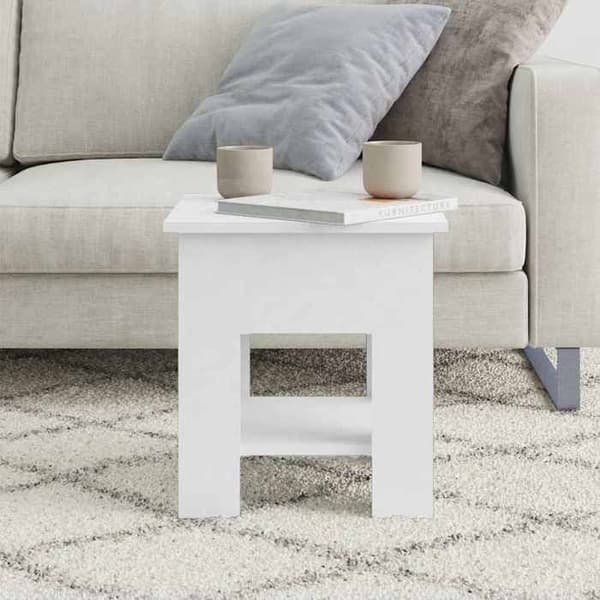 Maison Exclusive - Låg bord Vit 40x40x42 cm Ingenjörsträ Vit