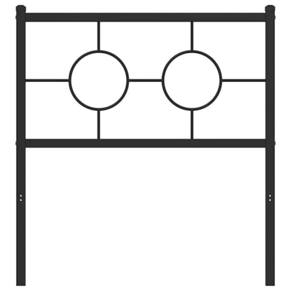 Sengegavl - Mærke - Sort metal - 80 cm - Klassisk - Tidløs Svart