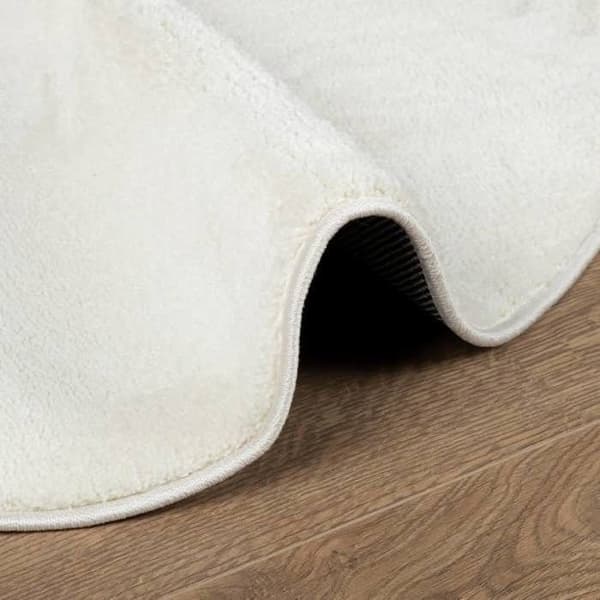 Tæppe - MAISON EXCLUSIVE - OVIEDO - Rund Ø 120 cm - Creme - Polyester Grädde