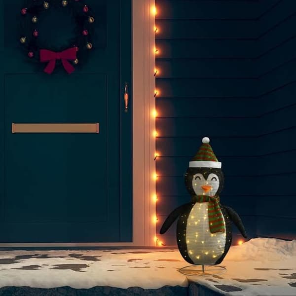 Maison Exclusive - LED-joulukoriste pingviini, ylellinen kangas, 60 cm