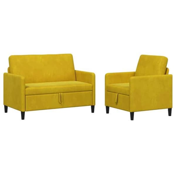 Soffa - EXKLUSIV HEM - 2 platser - Förvaring under sits - Gul - Polyester Gul