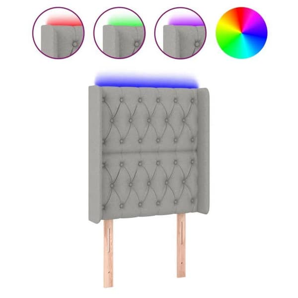 Maison Exclusive - LED-päätyharso Vaaleanharmaa 83x16x118/128 cm Kangas ljusgrått